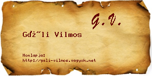 Gáli Vilmos névjegykártya